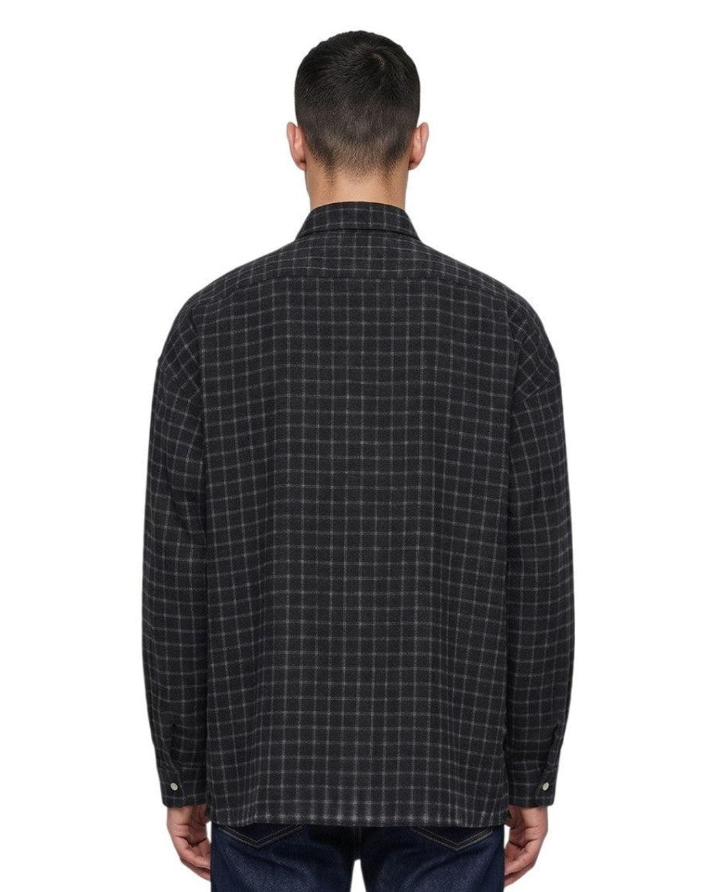 sunflower Black Relaxed Check Shirt for men