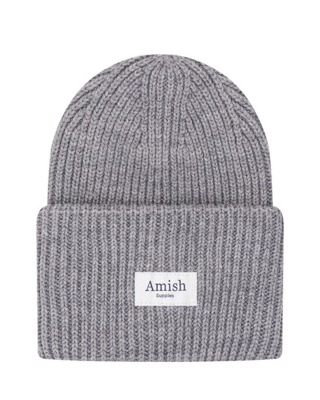 AMISH Gray Knitted Beanies Hat for men