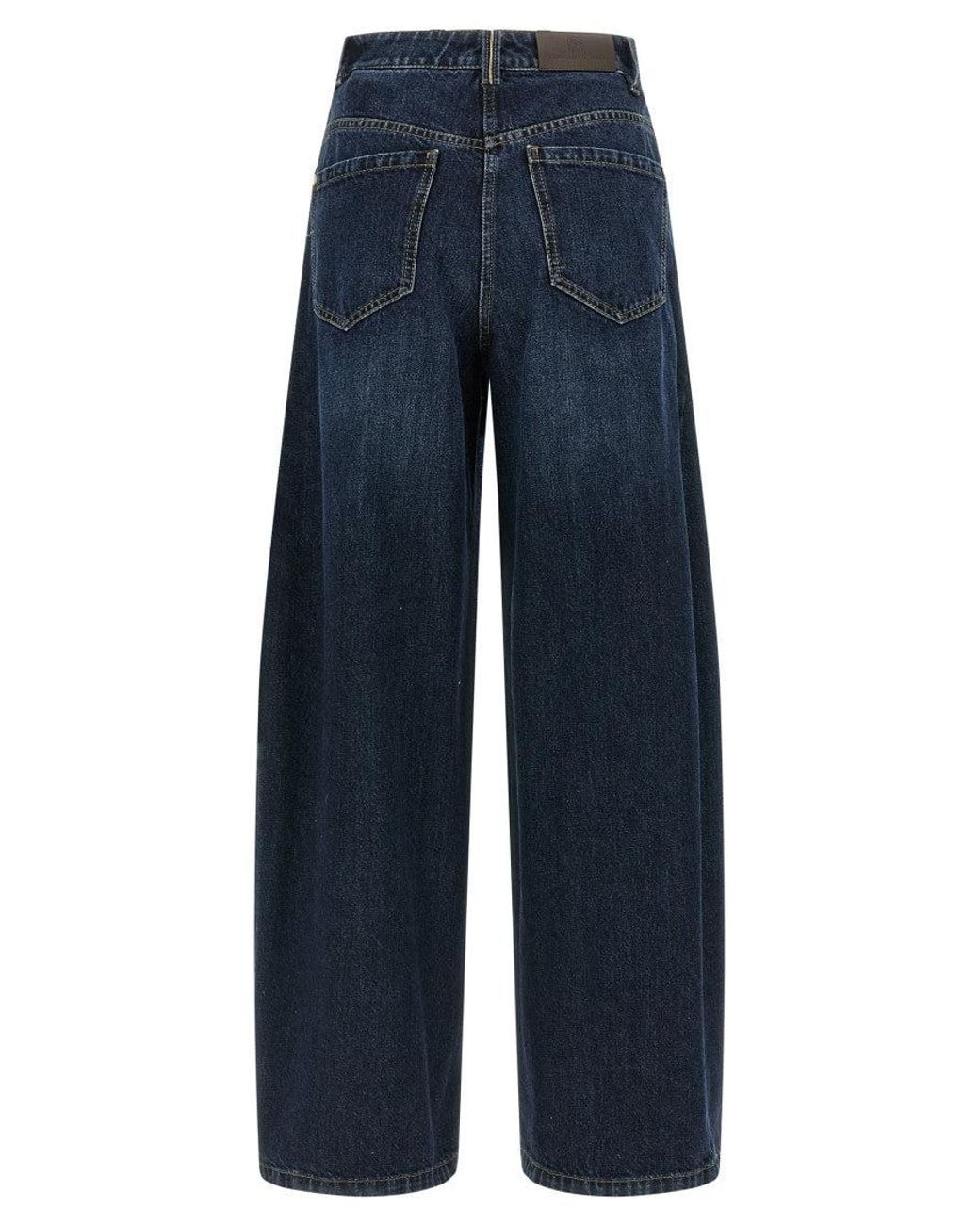 Brunello Cucinelli Blue Wide Barrel Jeans
