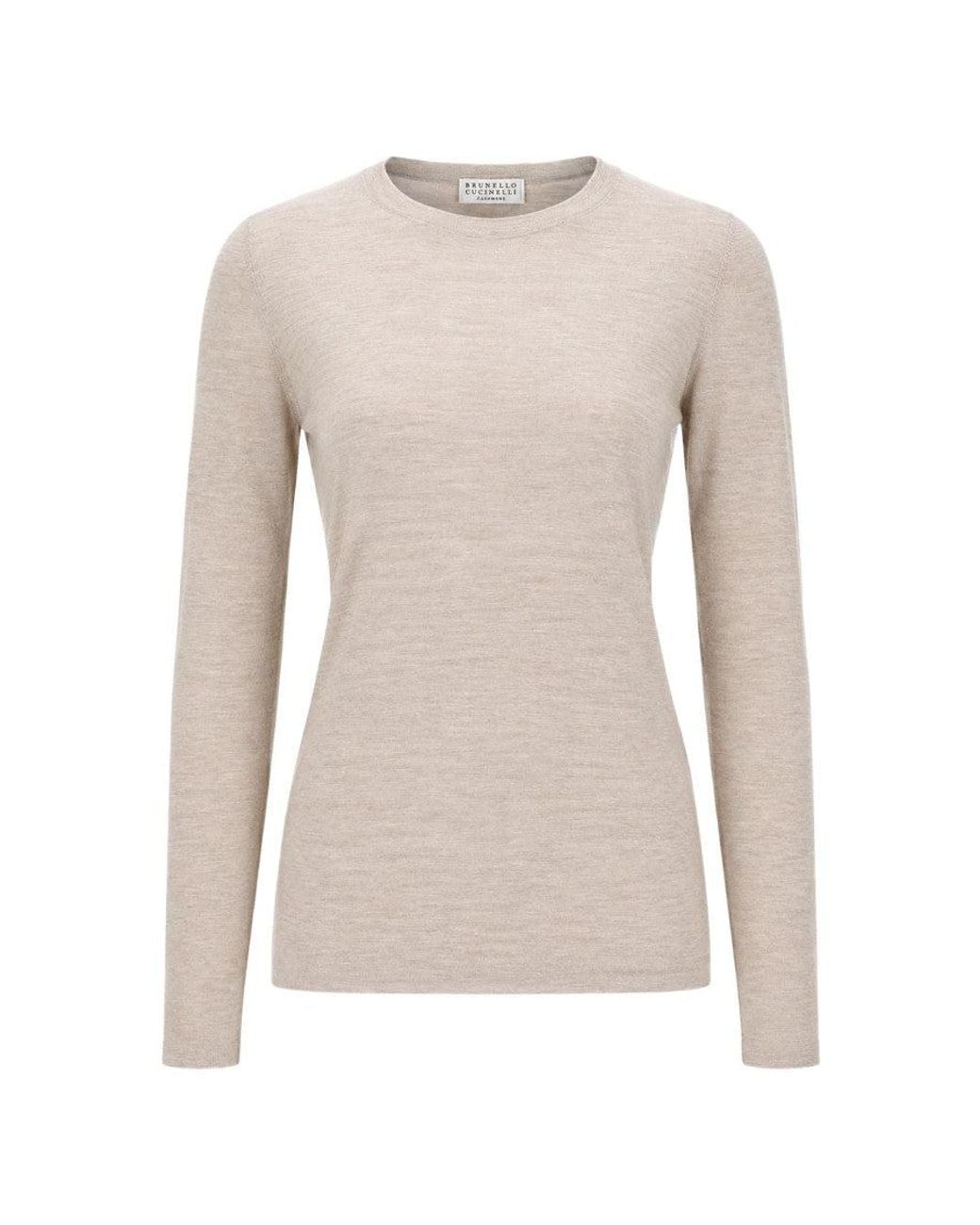 Brunello Cucinelli Natural Crew Neck Sweater
