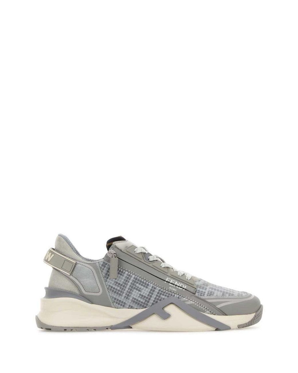Fendi Gray Logo Sneakers for men