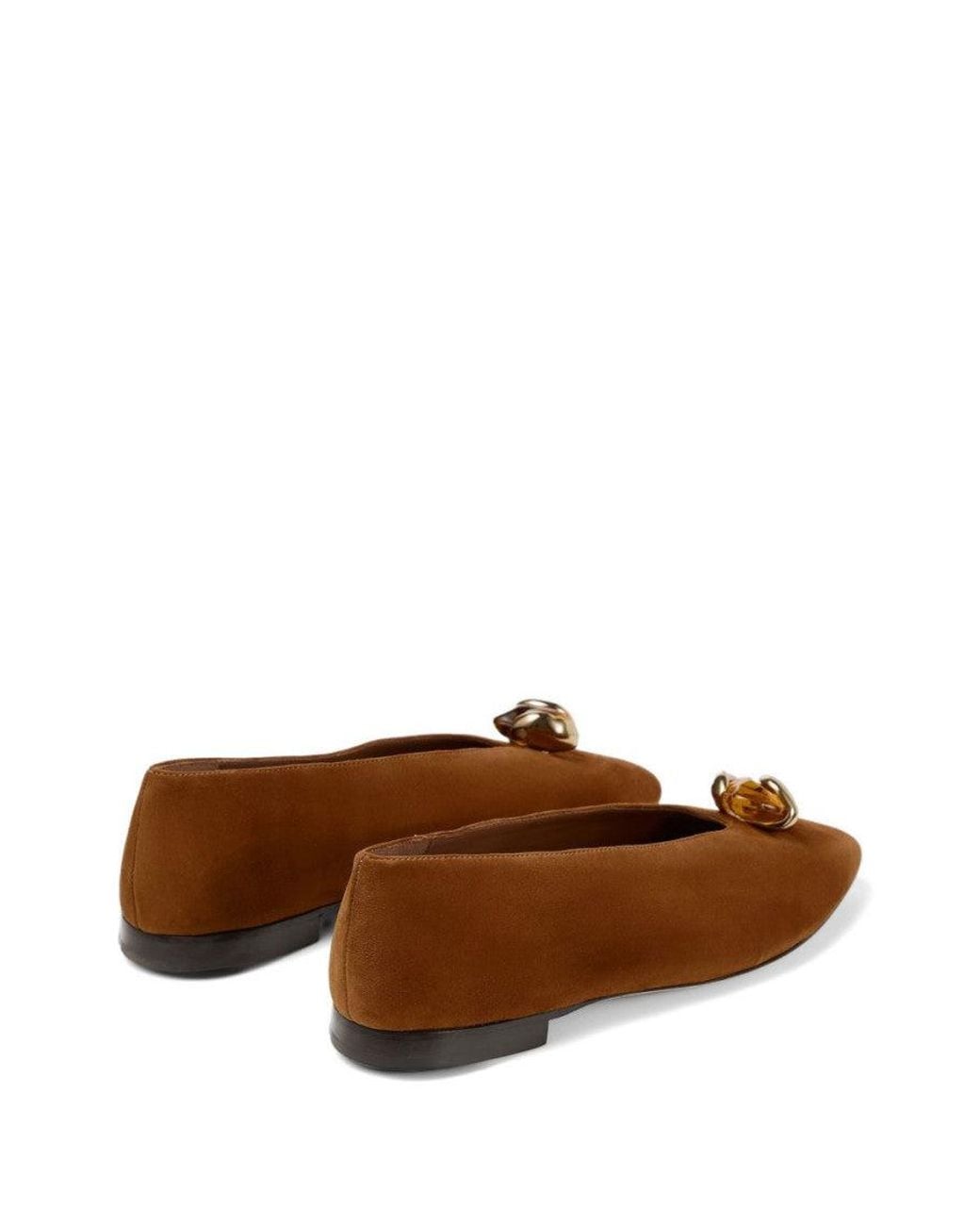 Jimmy Choo Brown Margot Leather Ballet Flats