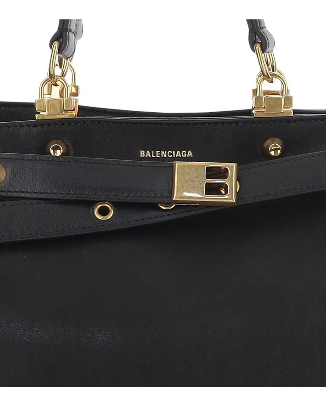 Balenciaga Black Fan Carry All Small Tote