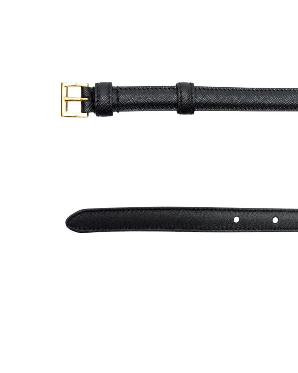Prada Black Logo Buckle Belt