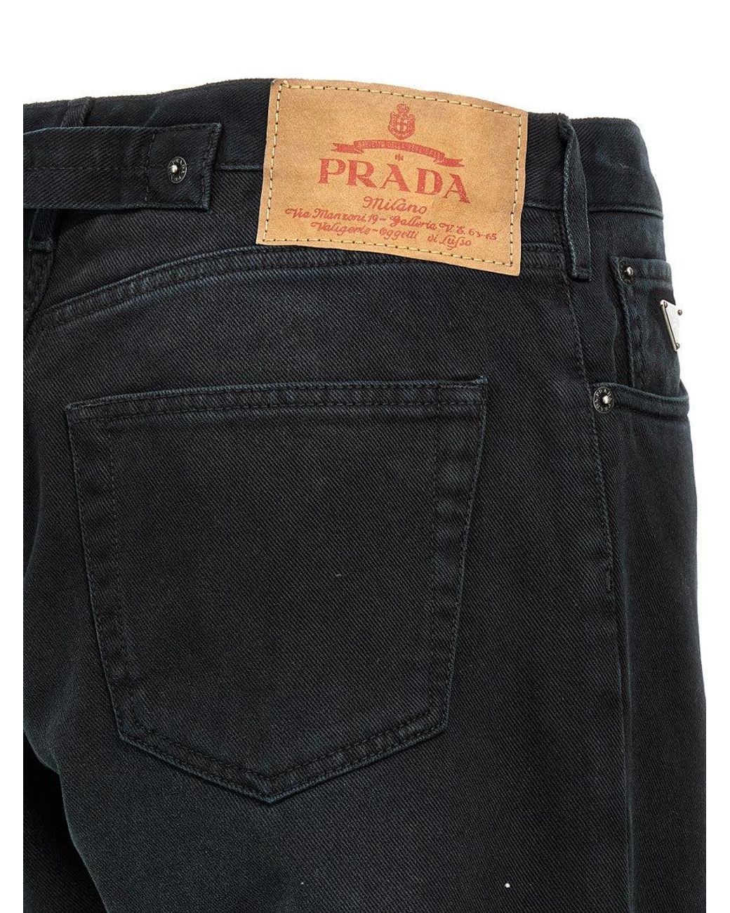 Prada Black Strap Jeans for men