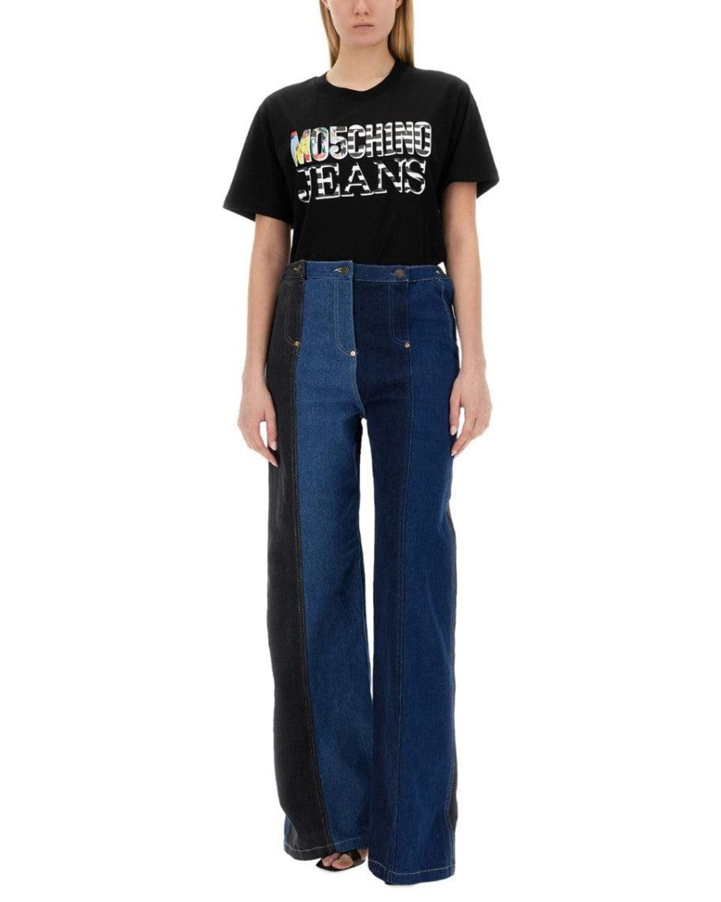 Moschino Black Graphic Crew Neck T-Shirt