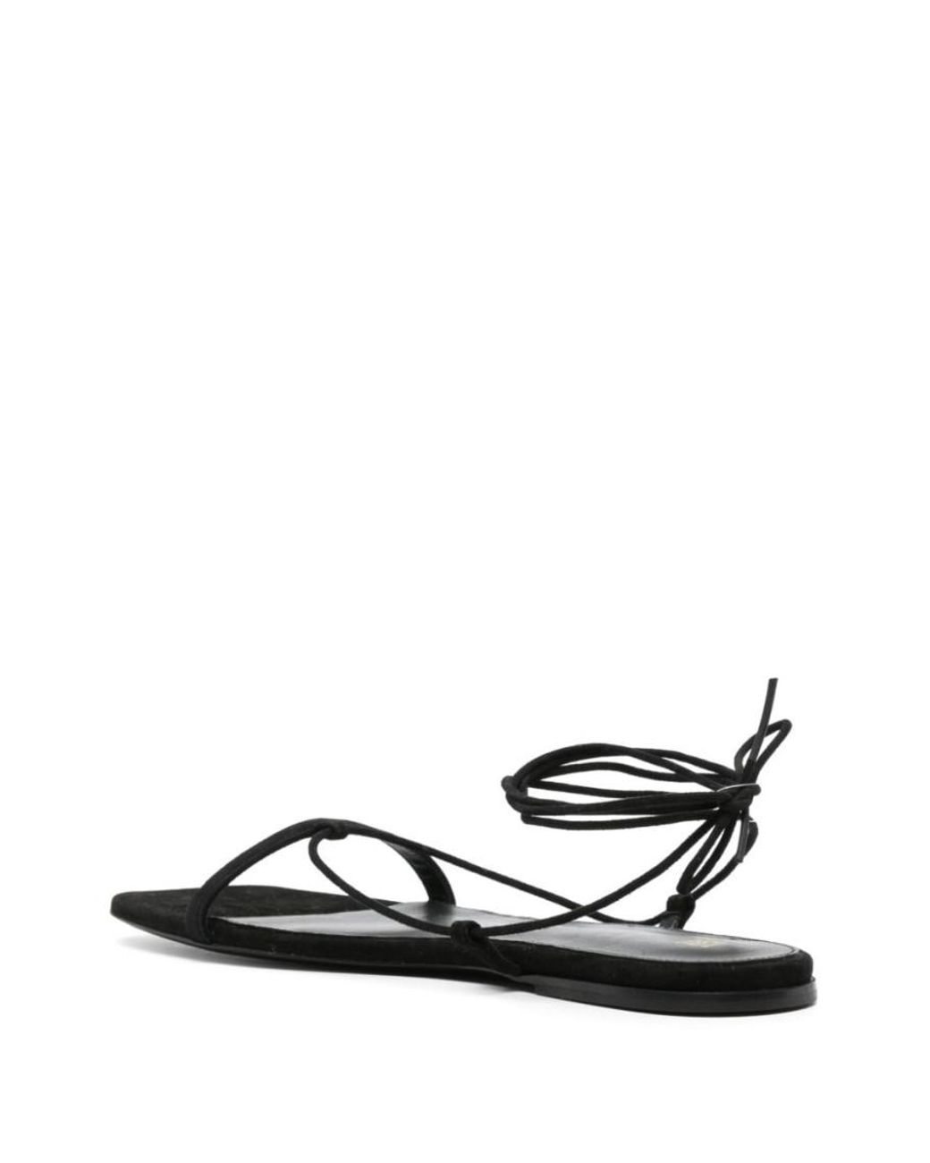 Totême White Leather Flat Sandals