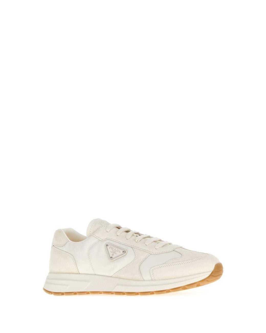Prada White Side Logo Sneakers for men