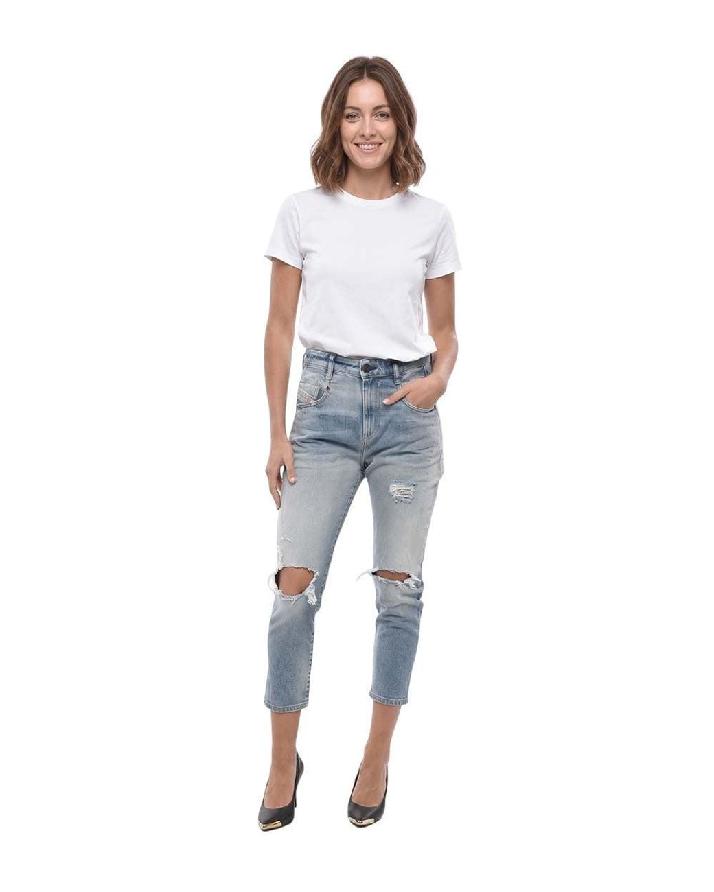 DIESEL Blue Sky Straight High Rise Jeans