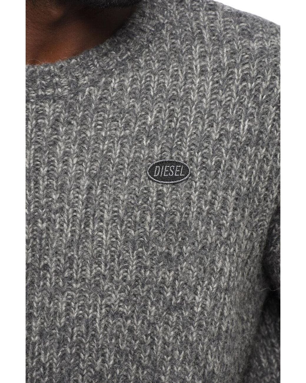 DIESEL Gray Crew Neck Sweater for men