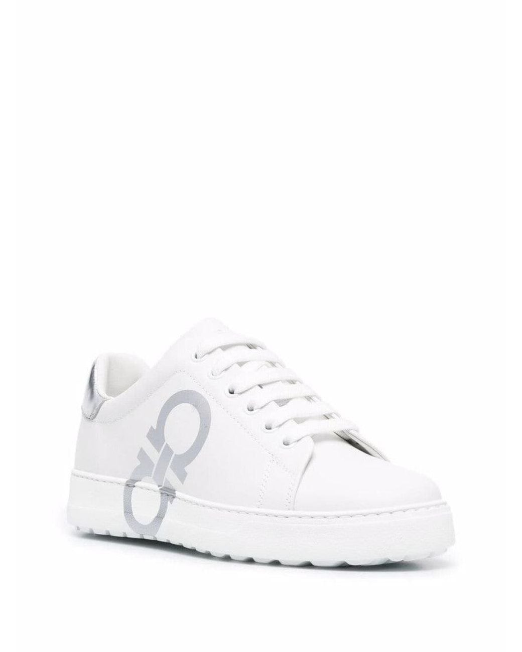 Ferragamo White Leather Sneakers