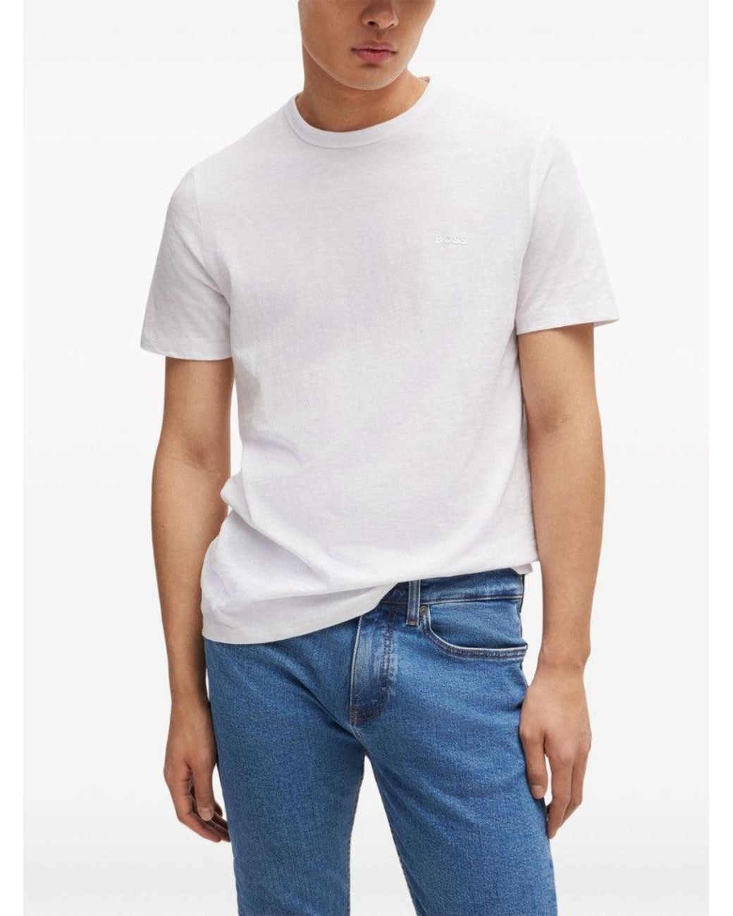 Boss White Classic T-Shirt for men