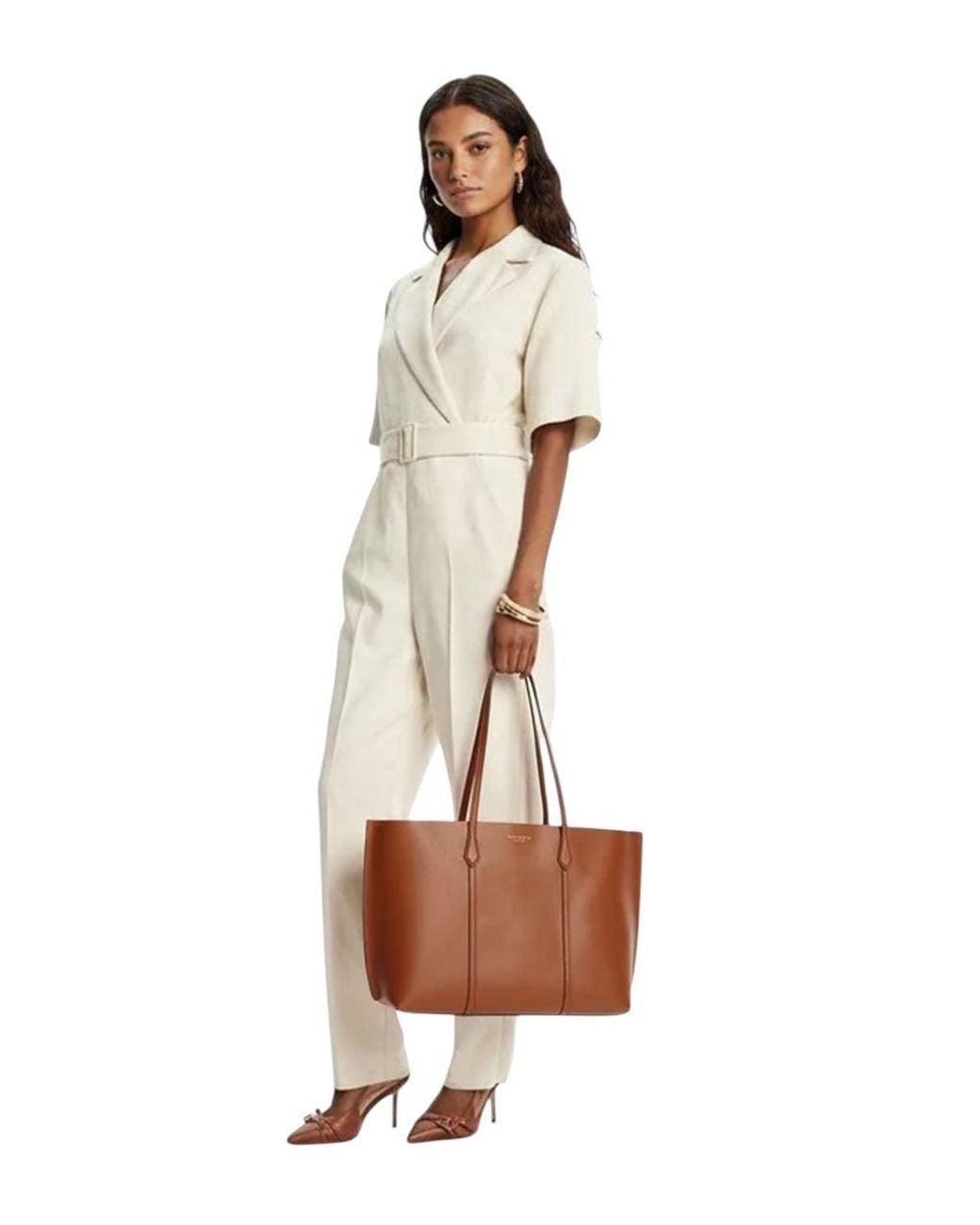 Tory Burch Brown Perry Large Tote