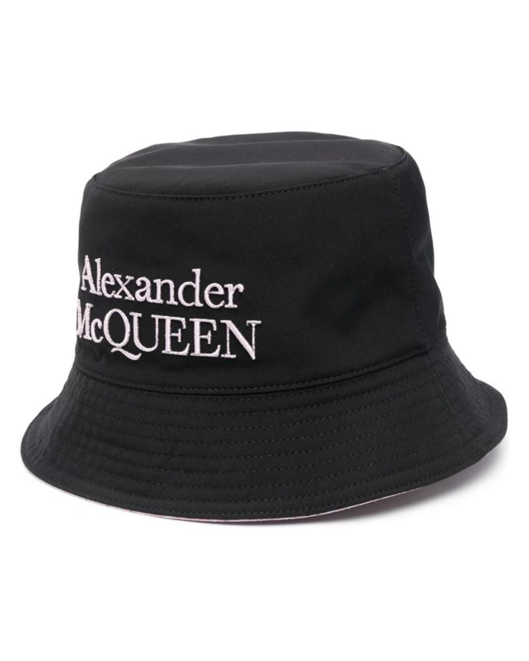 McQueen Black Logo Bucket Hat for men
