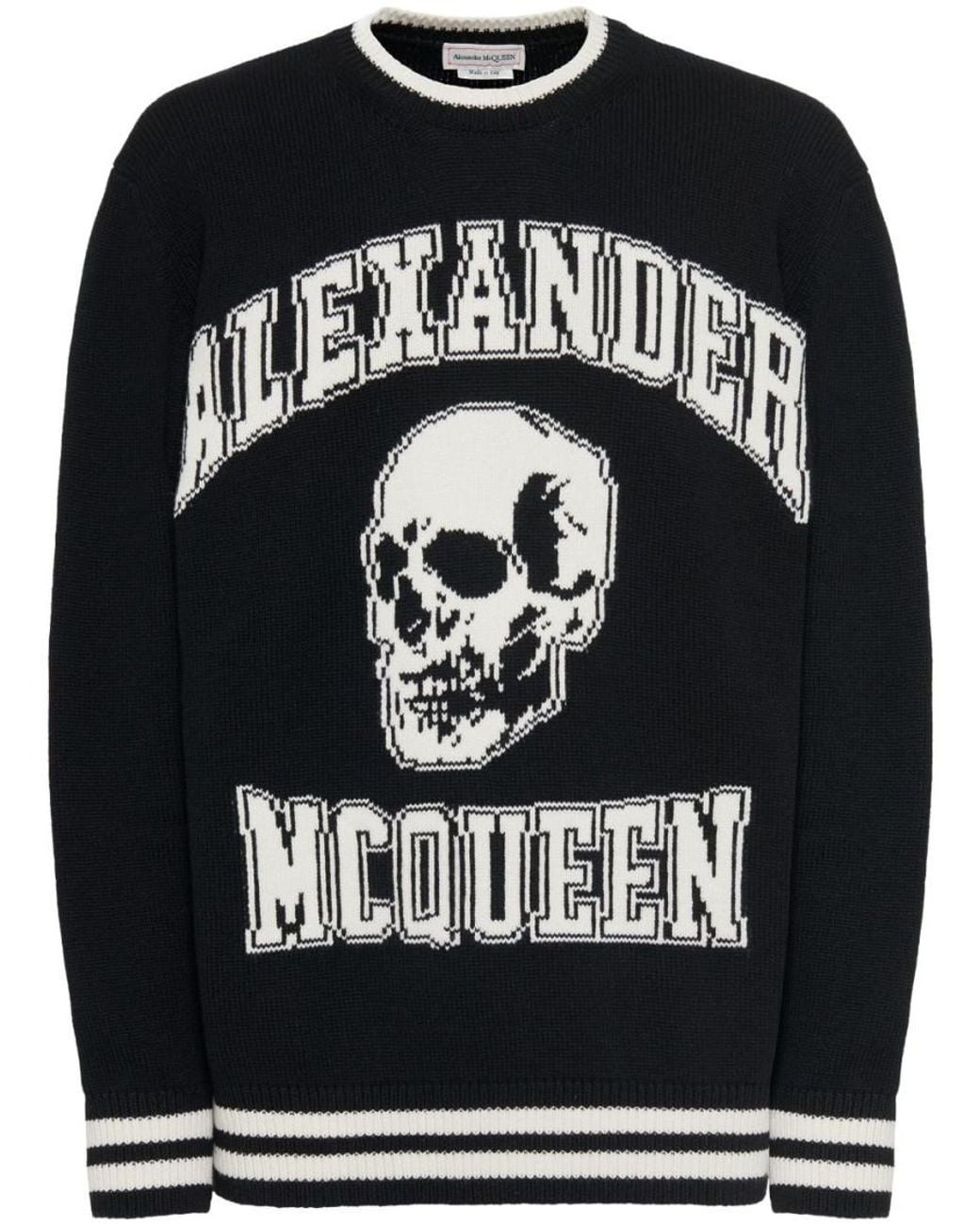 McQueen Black Crew Neck Sweater for men