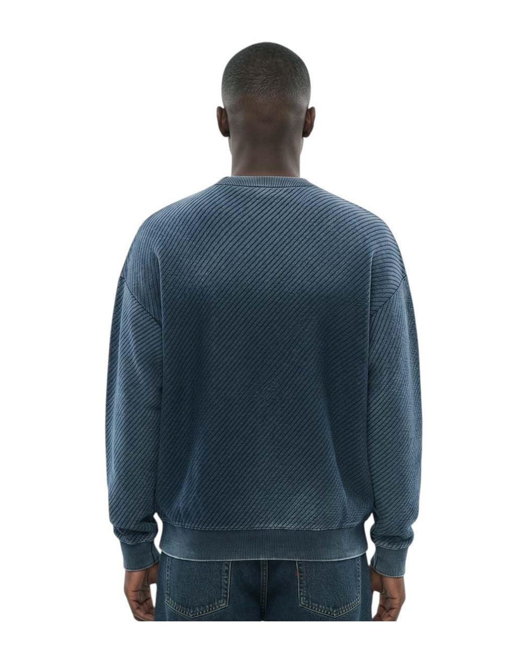 DIESEL Blue Crew Neck Sweatshirt for men
