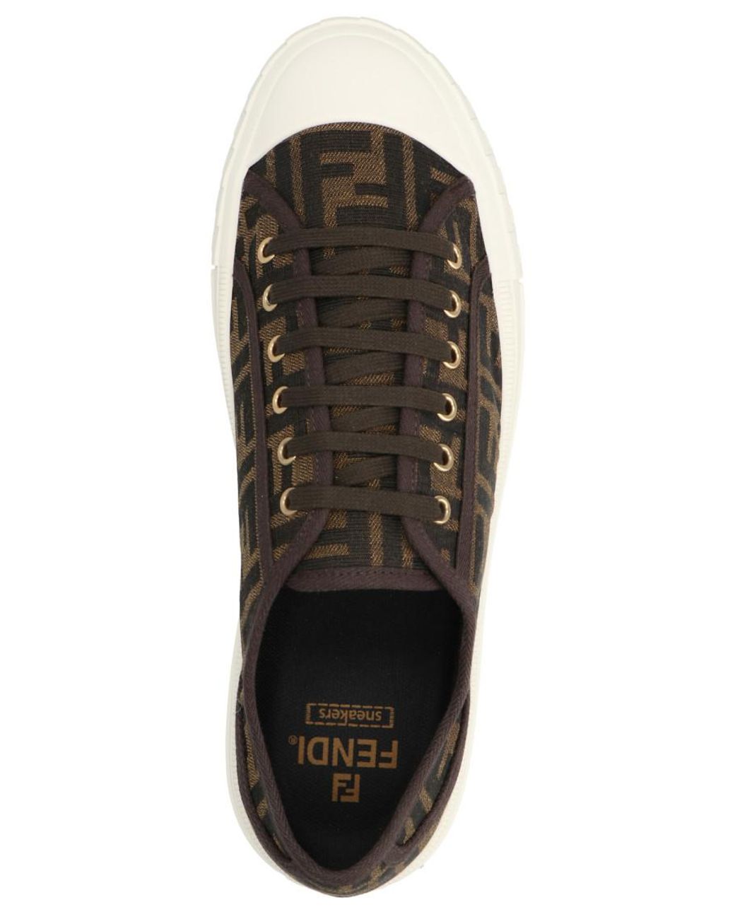 Fendi Brown Logo Sneakers for men