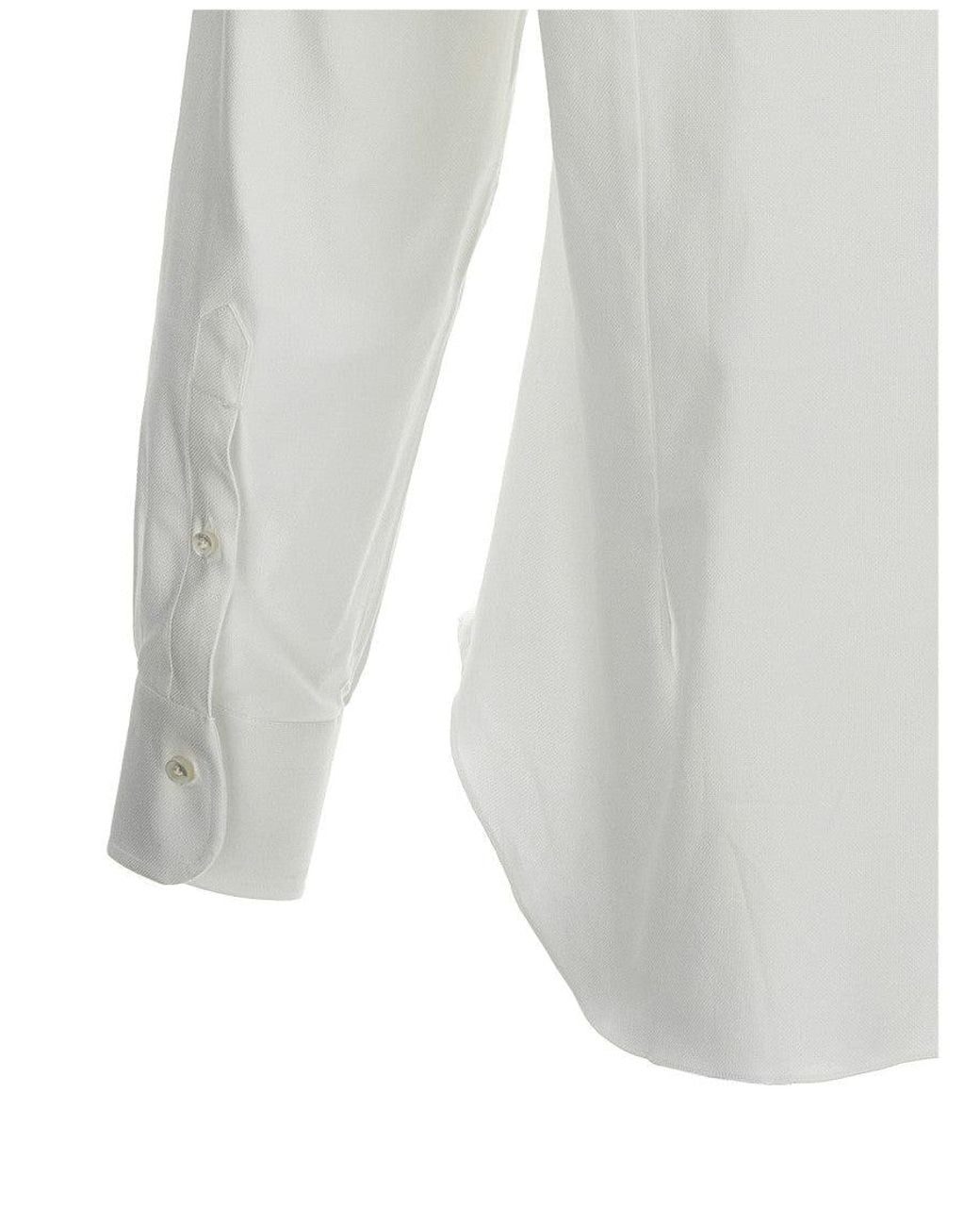 Barba Napoli White Cotton Shirt for men