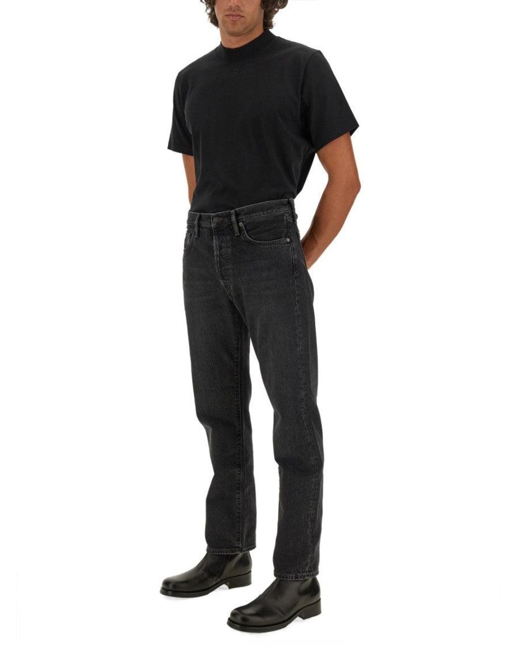 Courreges Black Mock Collar T-Shirt for men