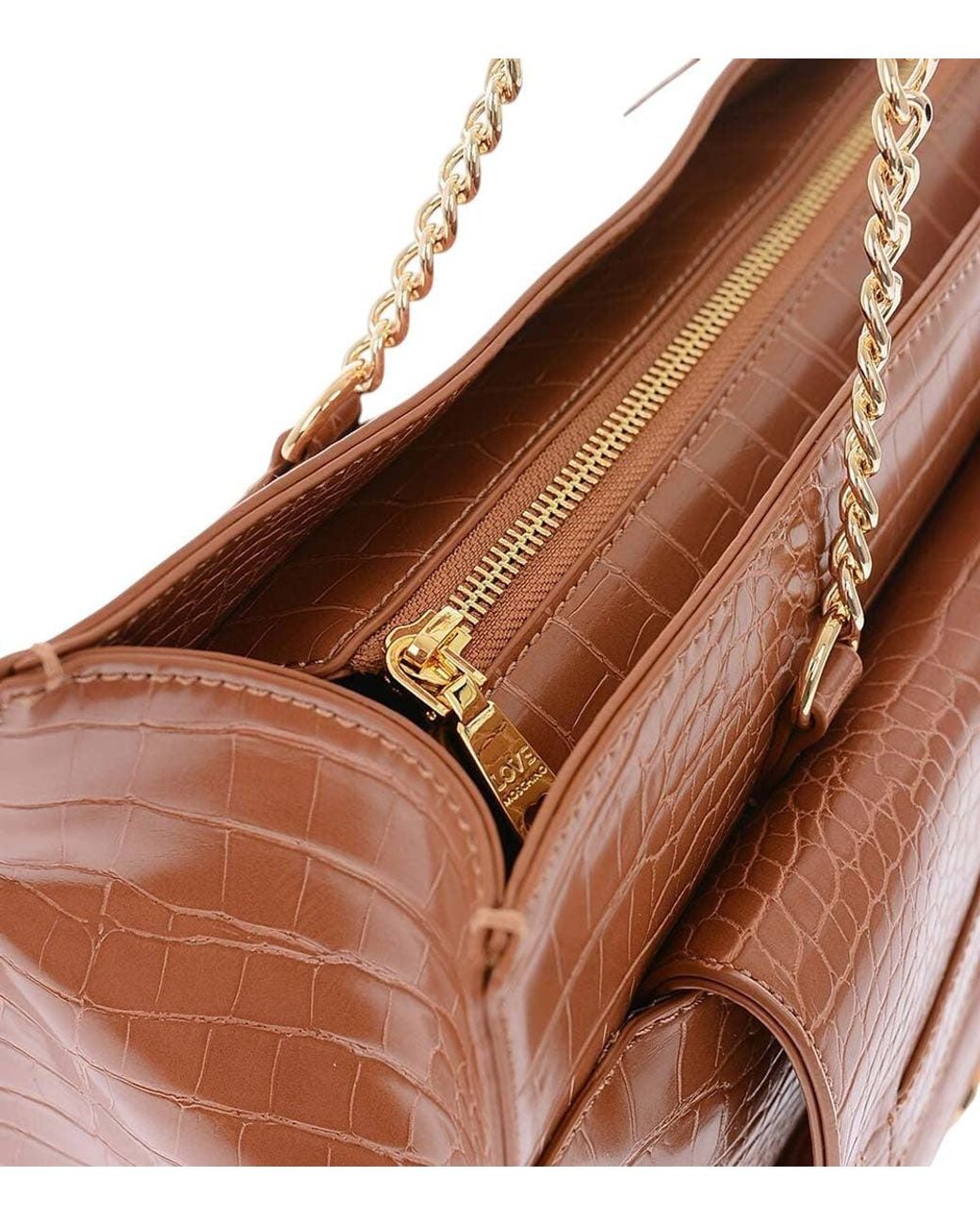 Love Moschino Brown Logo Large Tote