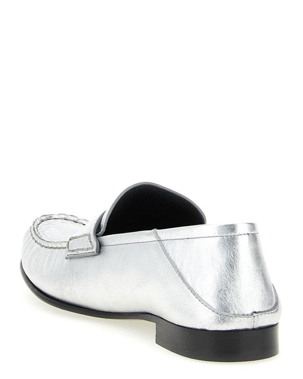 Versace White La Medusa Metal-Embellished Laminated Nappa Loafer