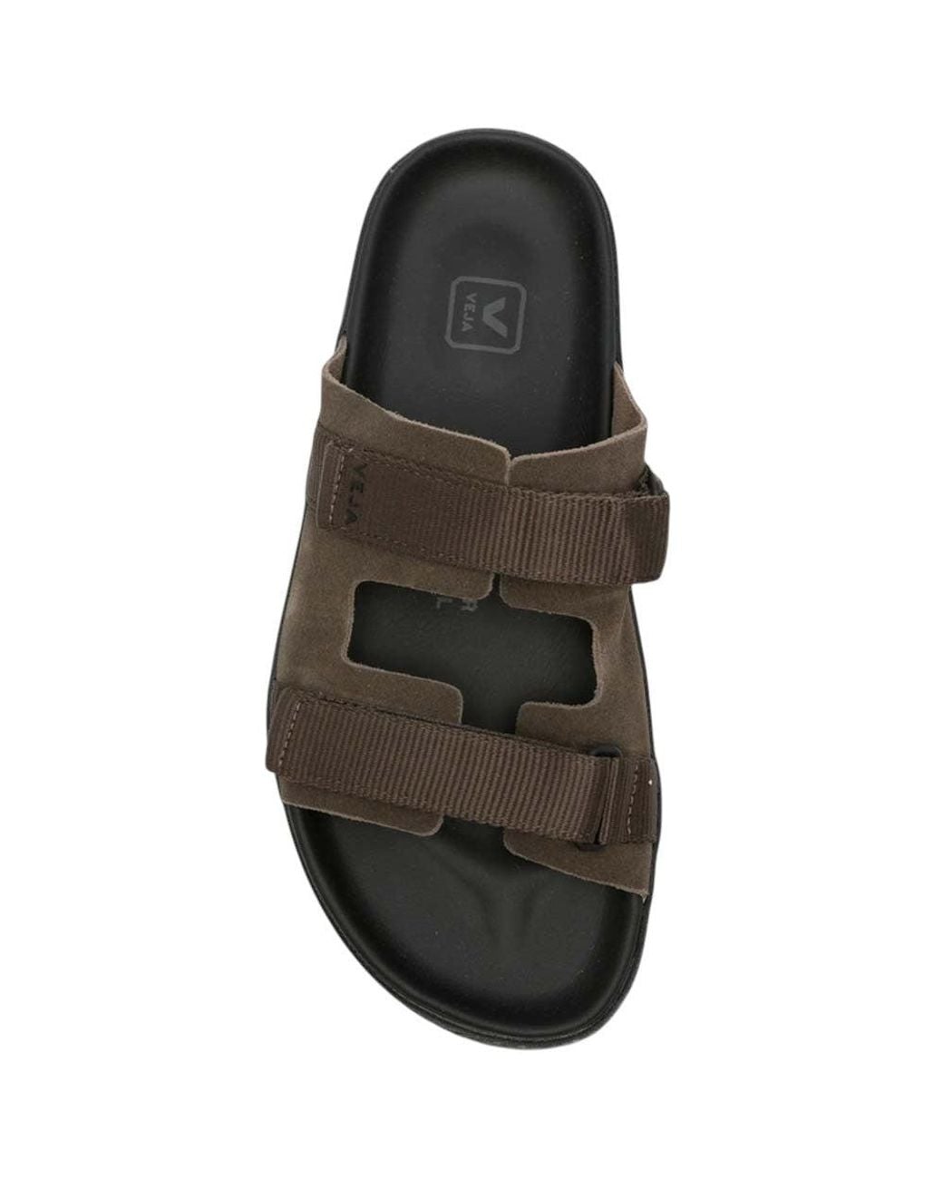 Veja Brown Velcro-Strap Sandals for men
