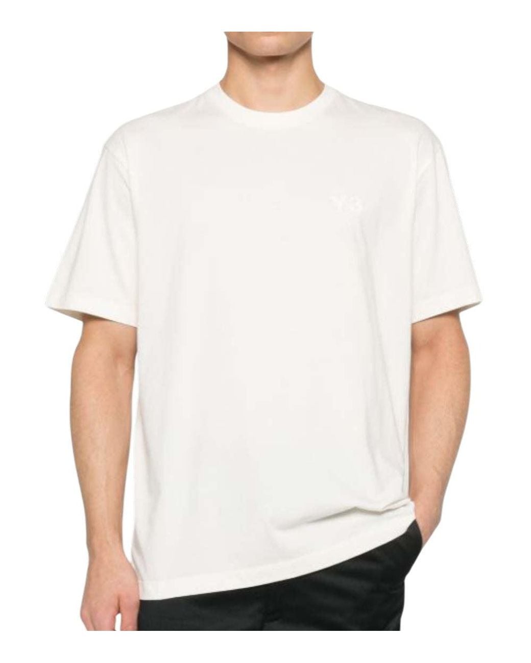 Y-3 White Crew Neck T-Shirt for men