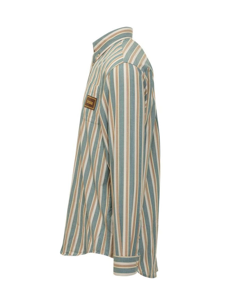 Drole de Monsieur Gray Regular Stripes Shirt for men