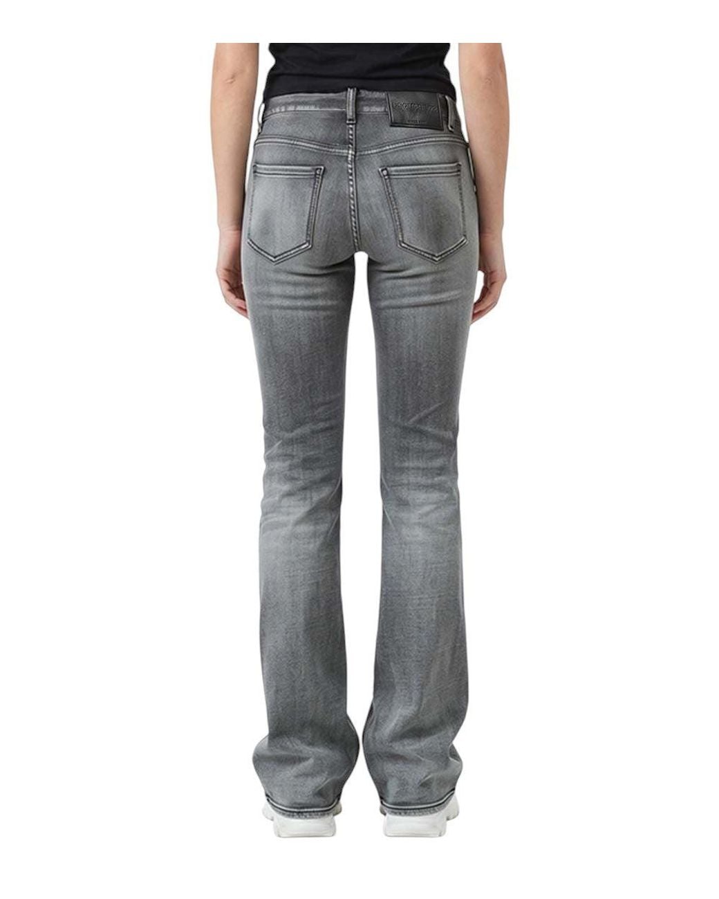 DSquared² Gray Flared Mid Rise Jeans