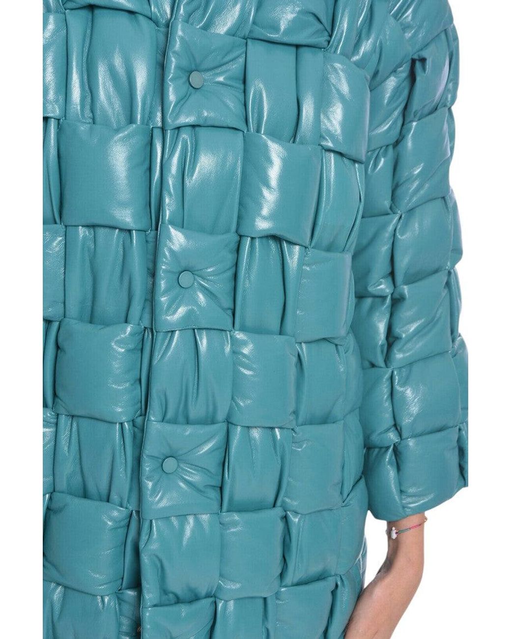Bottega Veneta Blue Sky Quilted Mock Collar Jacket