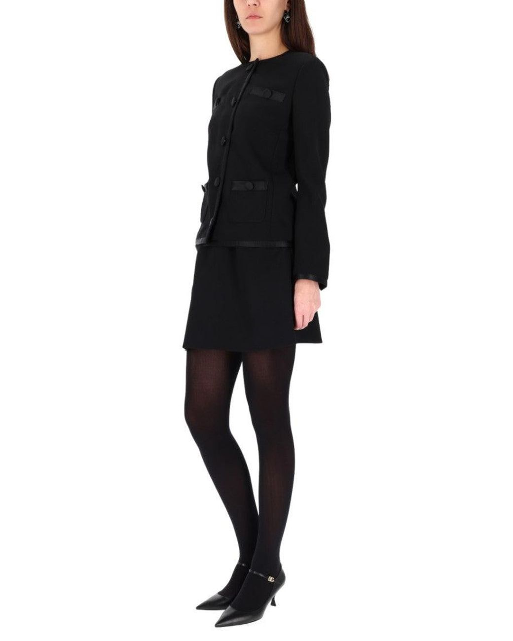Dolce & Gabbana Black Solid Mini Skirt