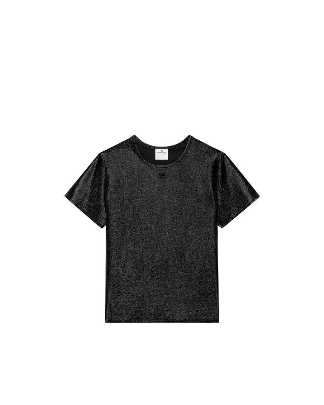 Courreges Black Round Neck T-Shirt