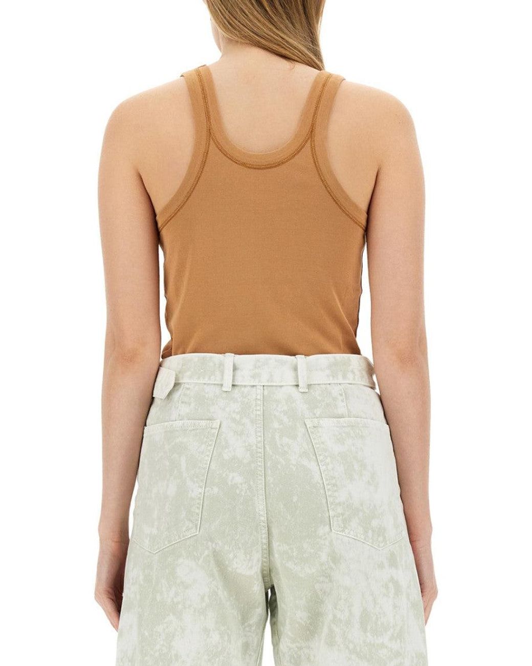 Lemaire White Solid Scoop Neck Top