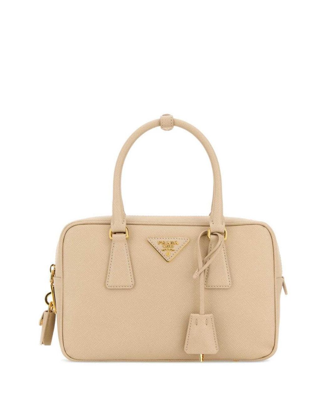 Prada Natural Light Logo Small Satchel