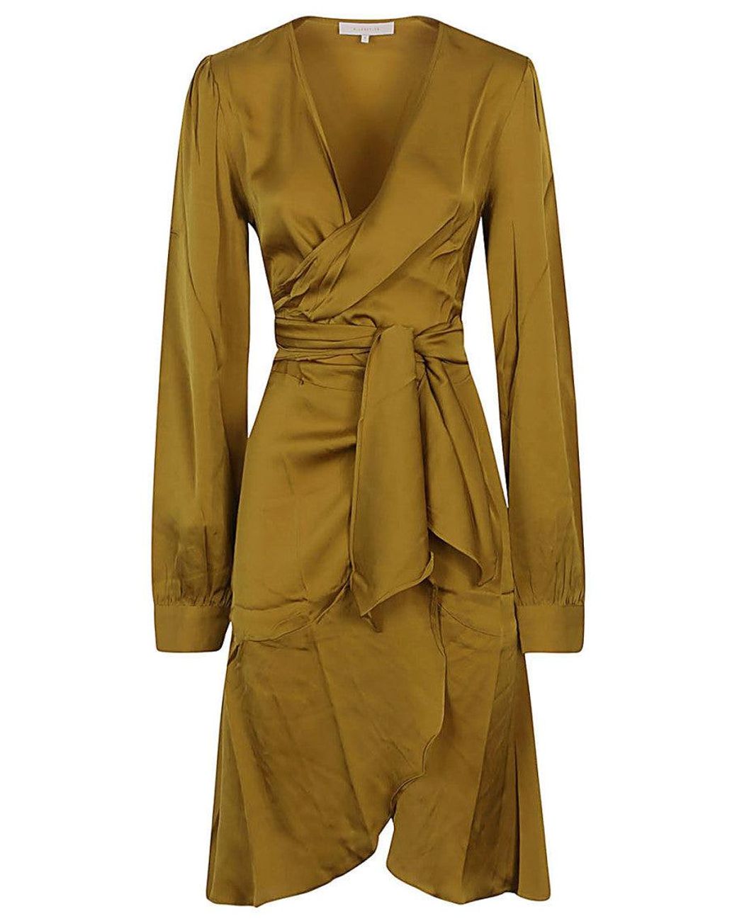 Silk95five Green Golden Ananda Silk Short Dress