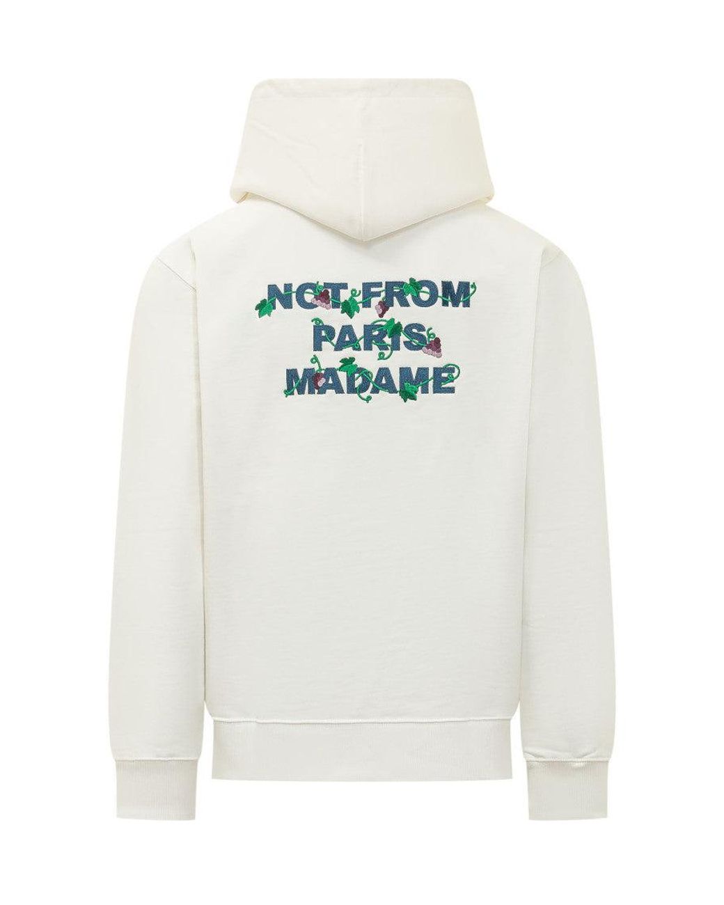 Drole de Monsieur White Embroidered Hoodie for men