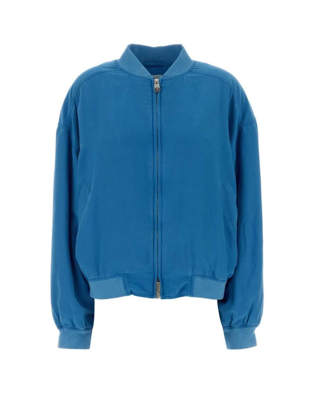 Versace Blue Mock Collar Jacket