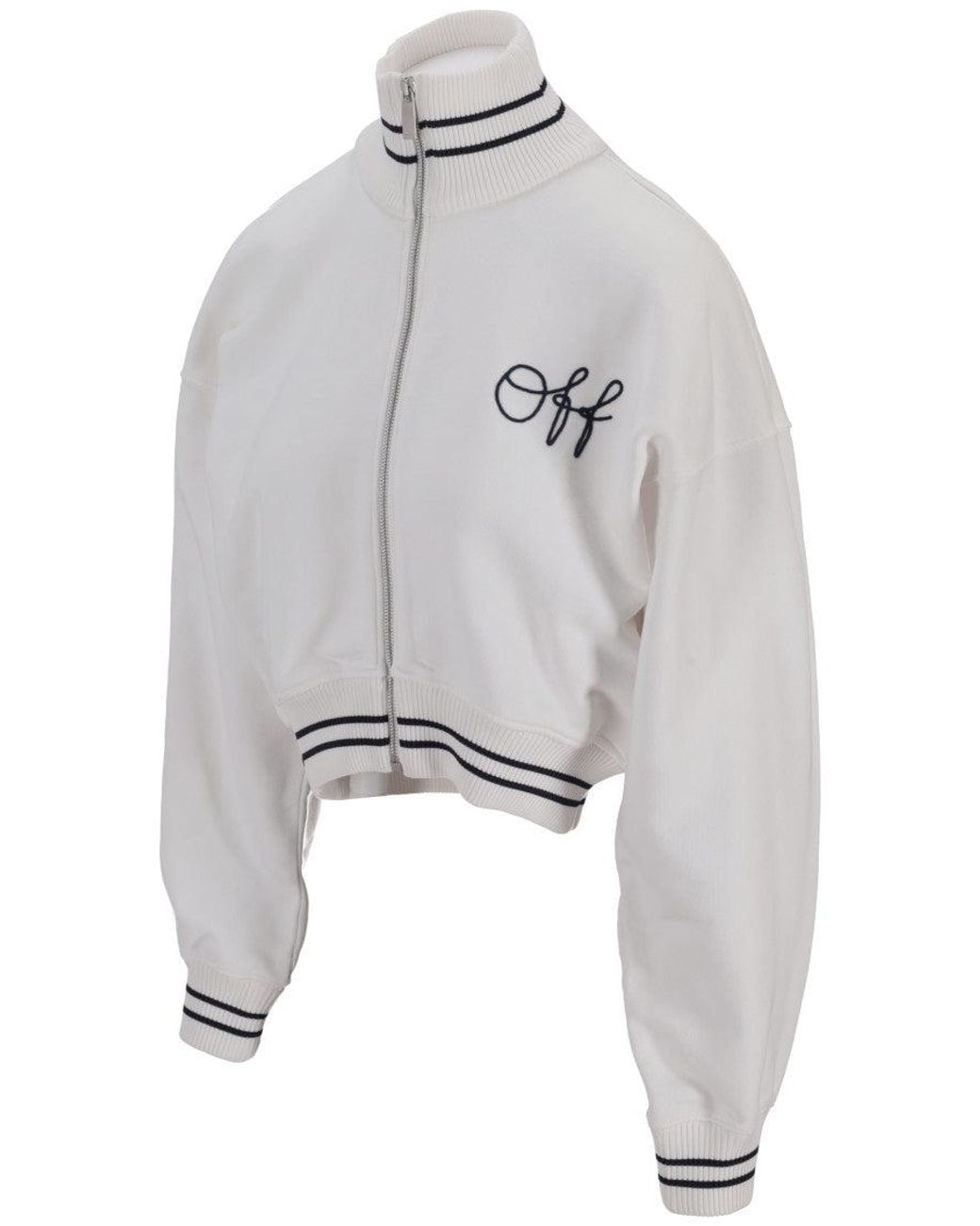 Off-White c/o Virgil Abloh Gray Logo Mock Collar Sweatshirt