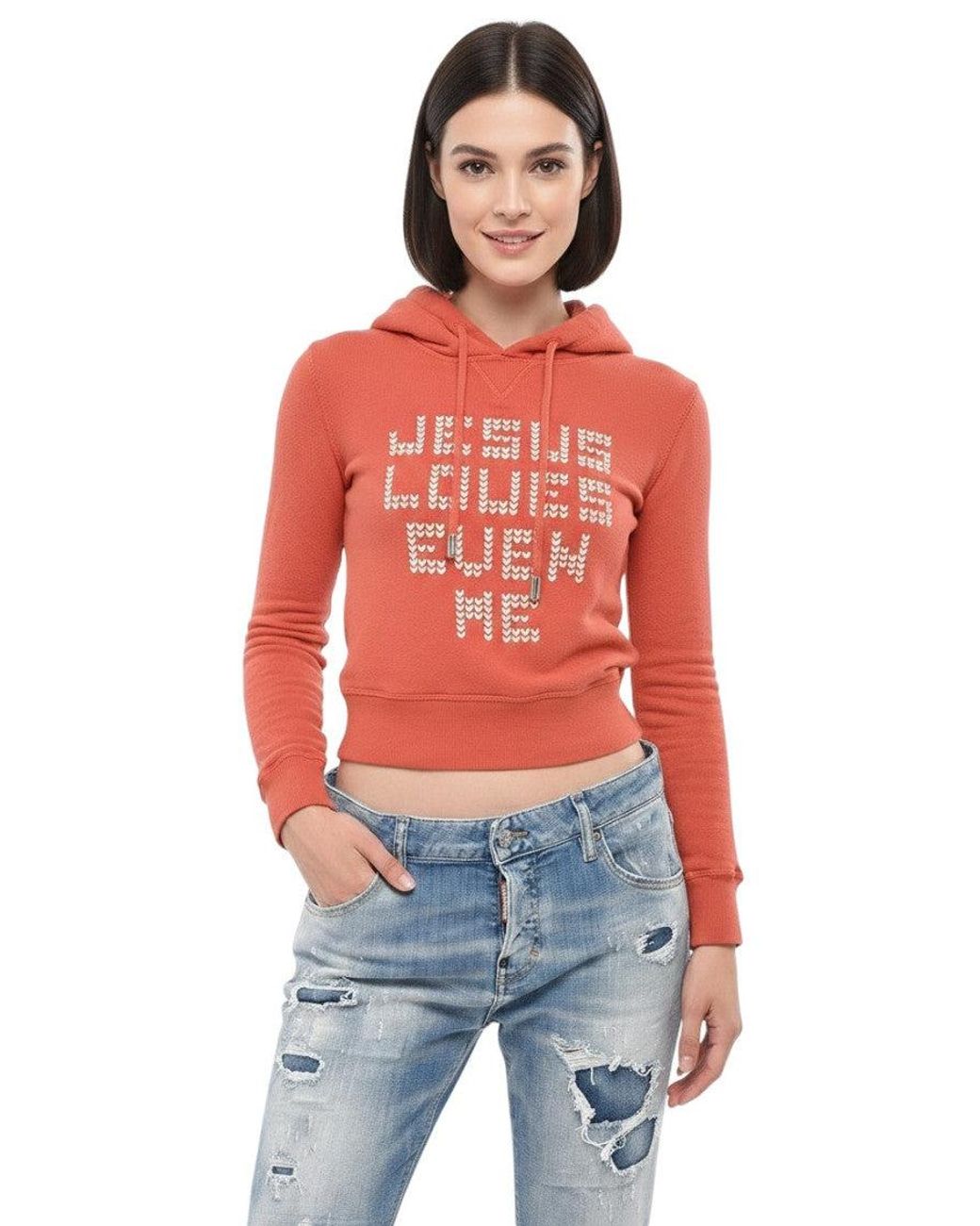 DSquared² Red Graphic Hood Sweatshirt