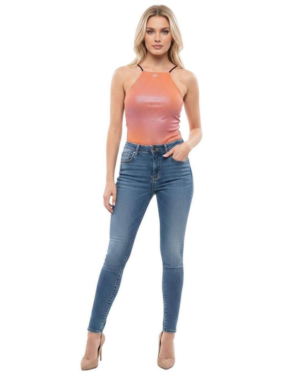 DIESEL Blue Skinny High Rise Jeans