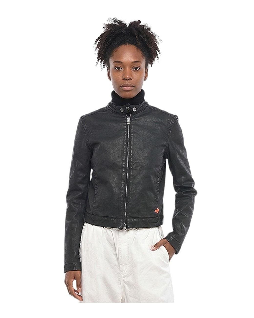 DIESEL Gray Mandarin Collar Jacket