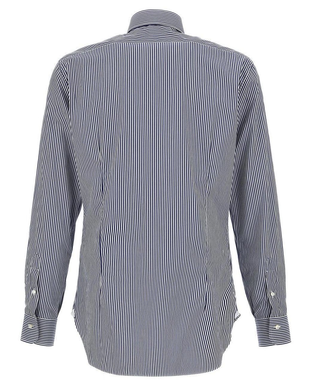 Barba Napoli Blue Striped Shirt for men