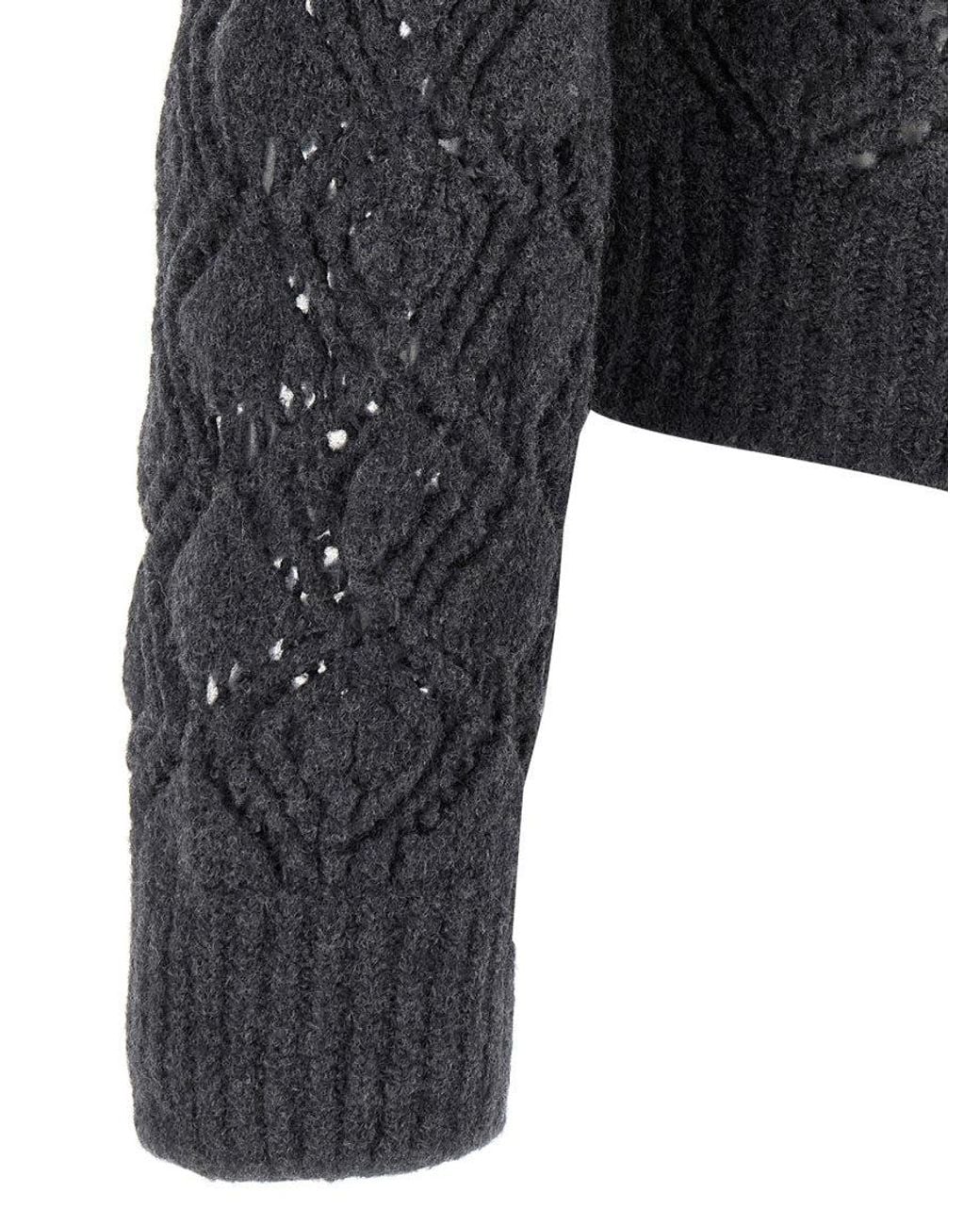 Jil Sander Blue Openwork Wool Cardigan for men