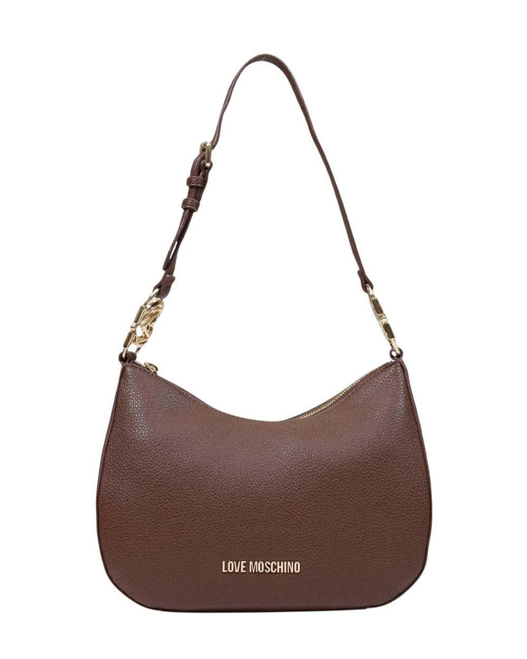 Love Moschino Brown Logo Medium Shoulder Bag