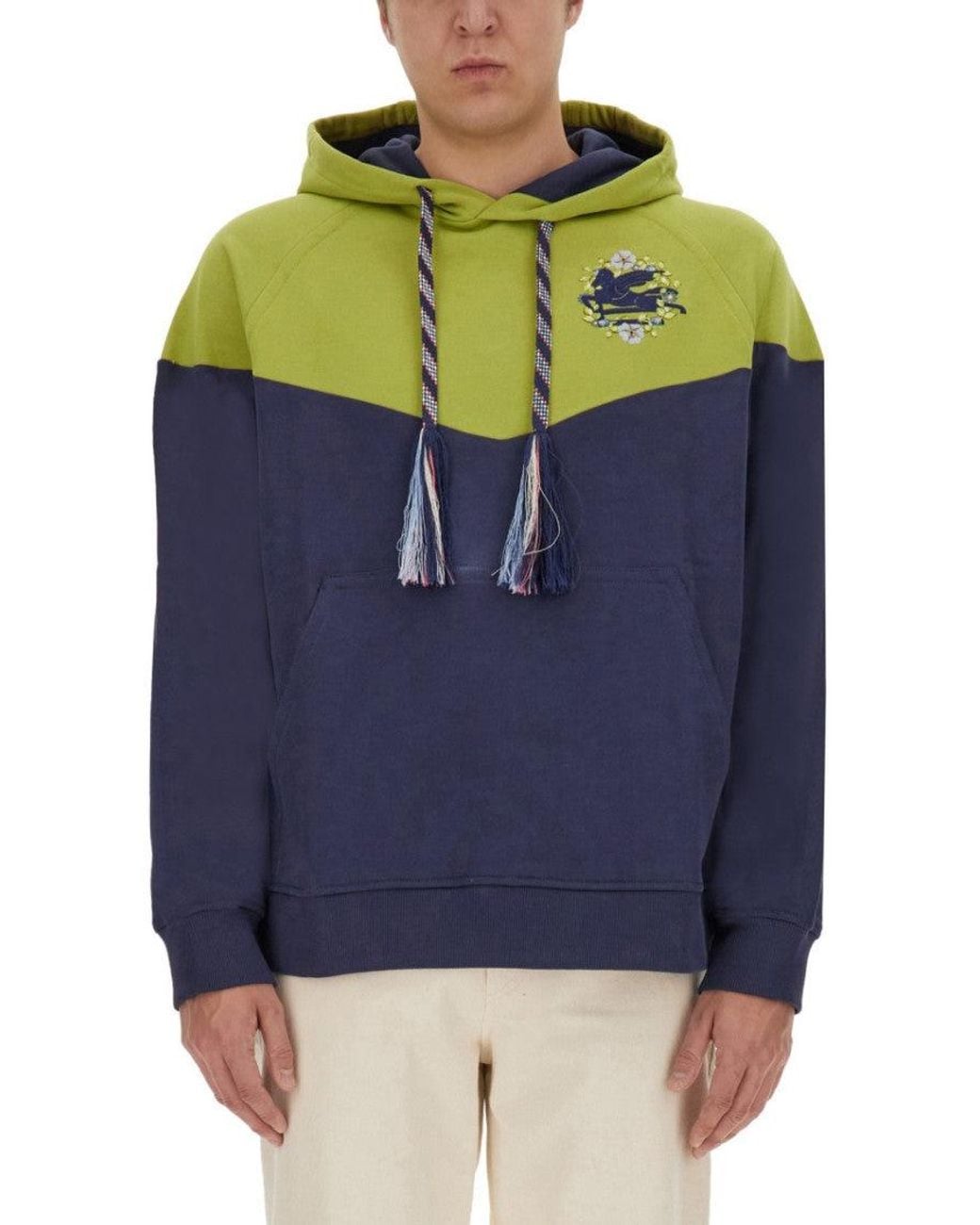 Etro Blue Logo Hood Sweatshirts for men