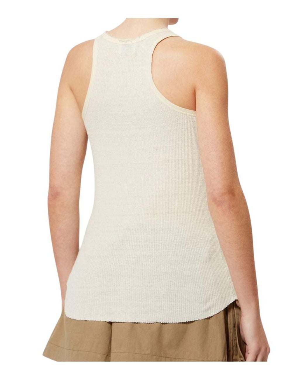 Isabel Marant Natural Solid Scoop Neck Top