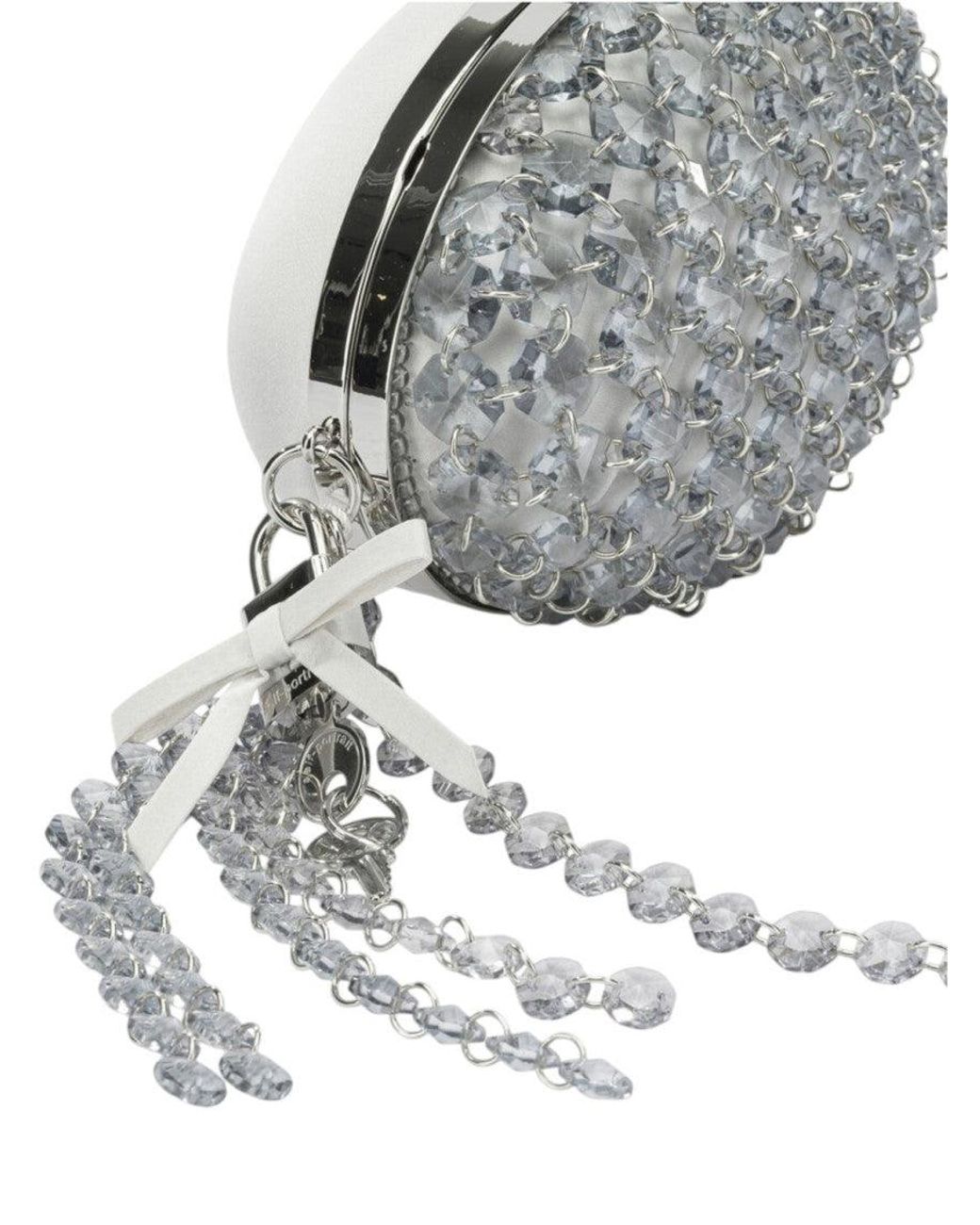 Self-Portrait Gray Crystal Clutch