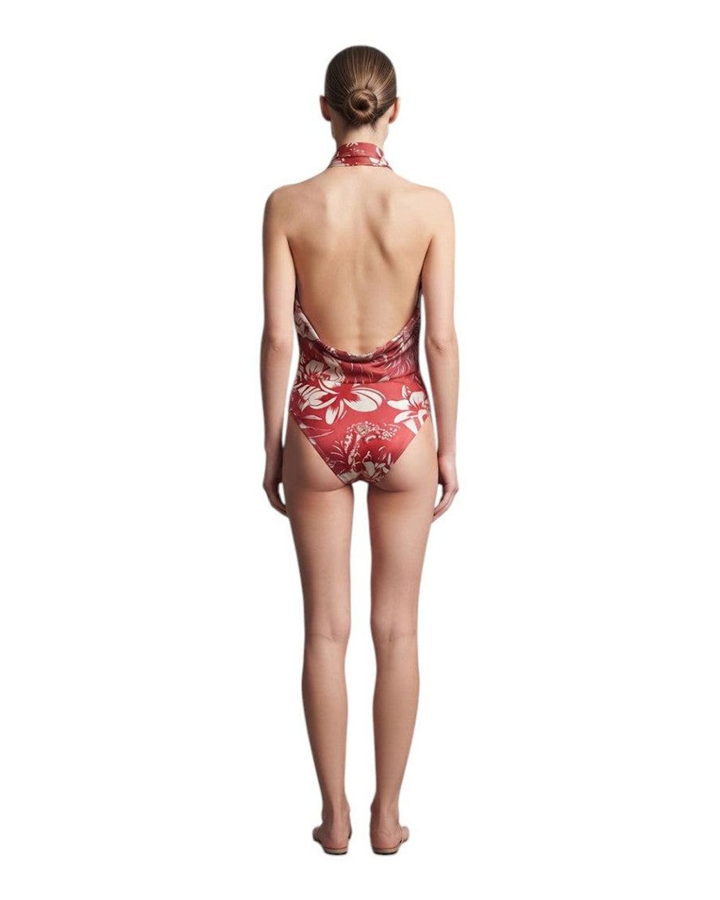 DSquared² Red Floral Swimwear