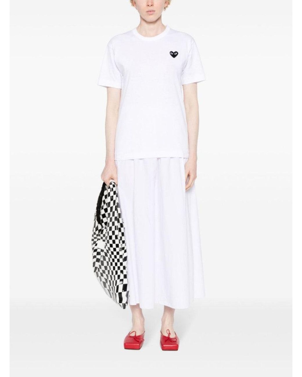 Comme des Garçons White Logo Cotton T-Shirt for men