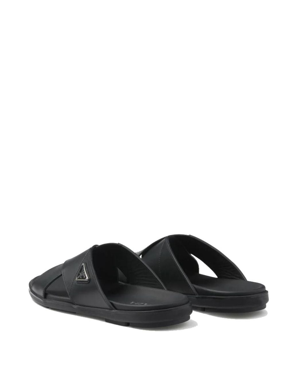 Prada Black Leather Sandals for men